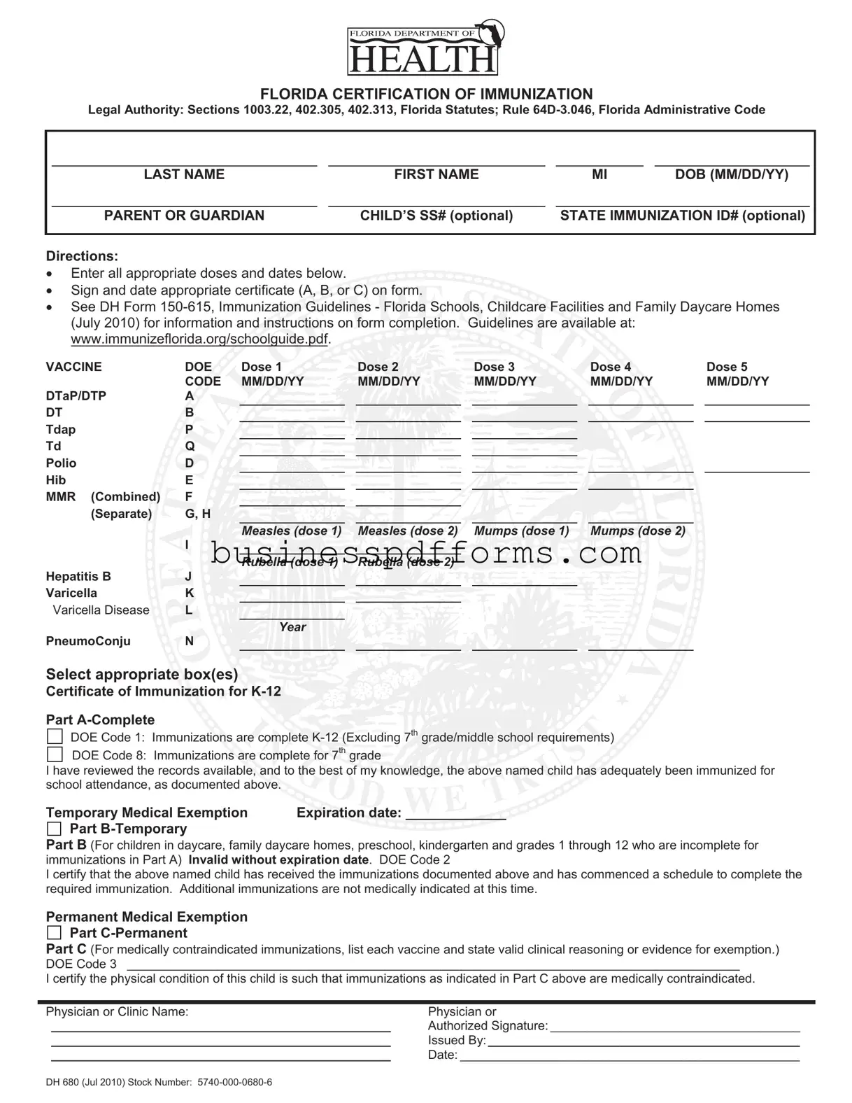 Fill in Your 680 Template