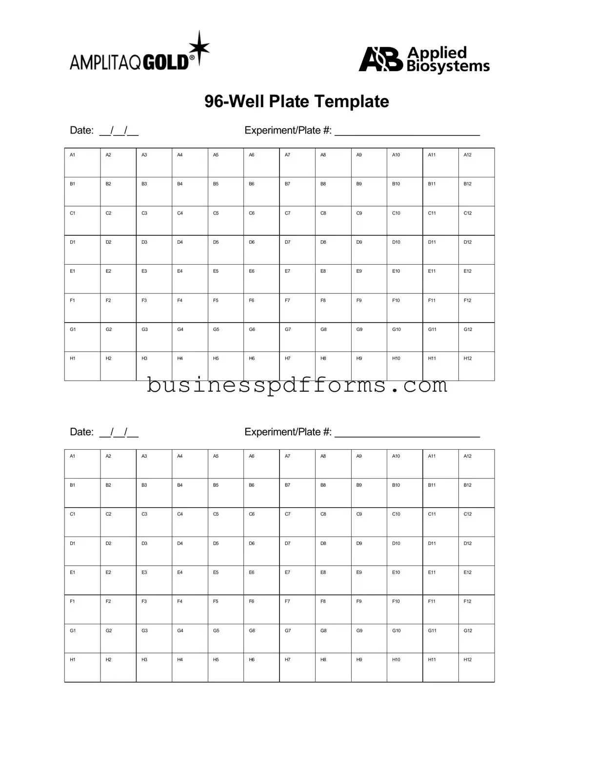 Fill in Your 96 Well Template
