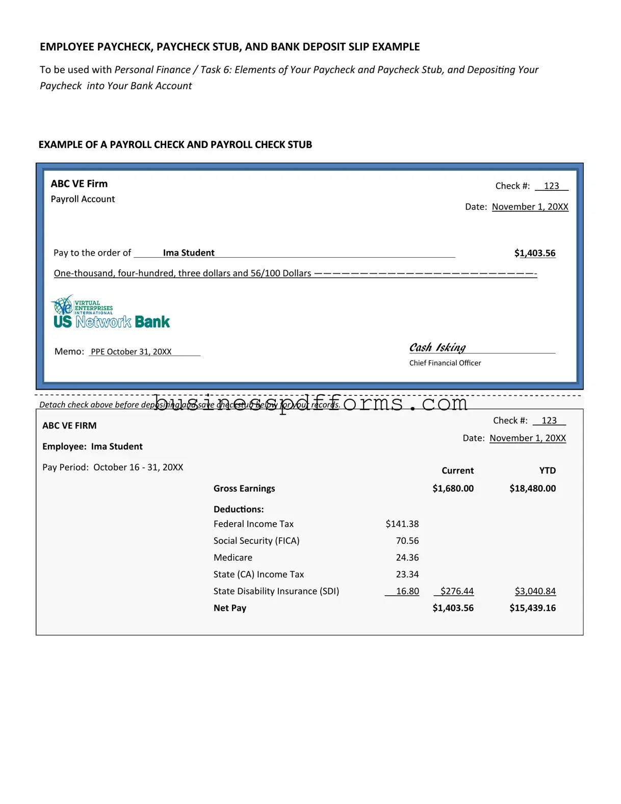 Fill in Your Payroll Check Template