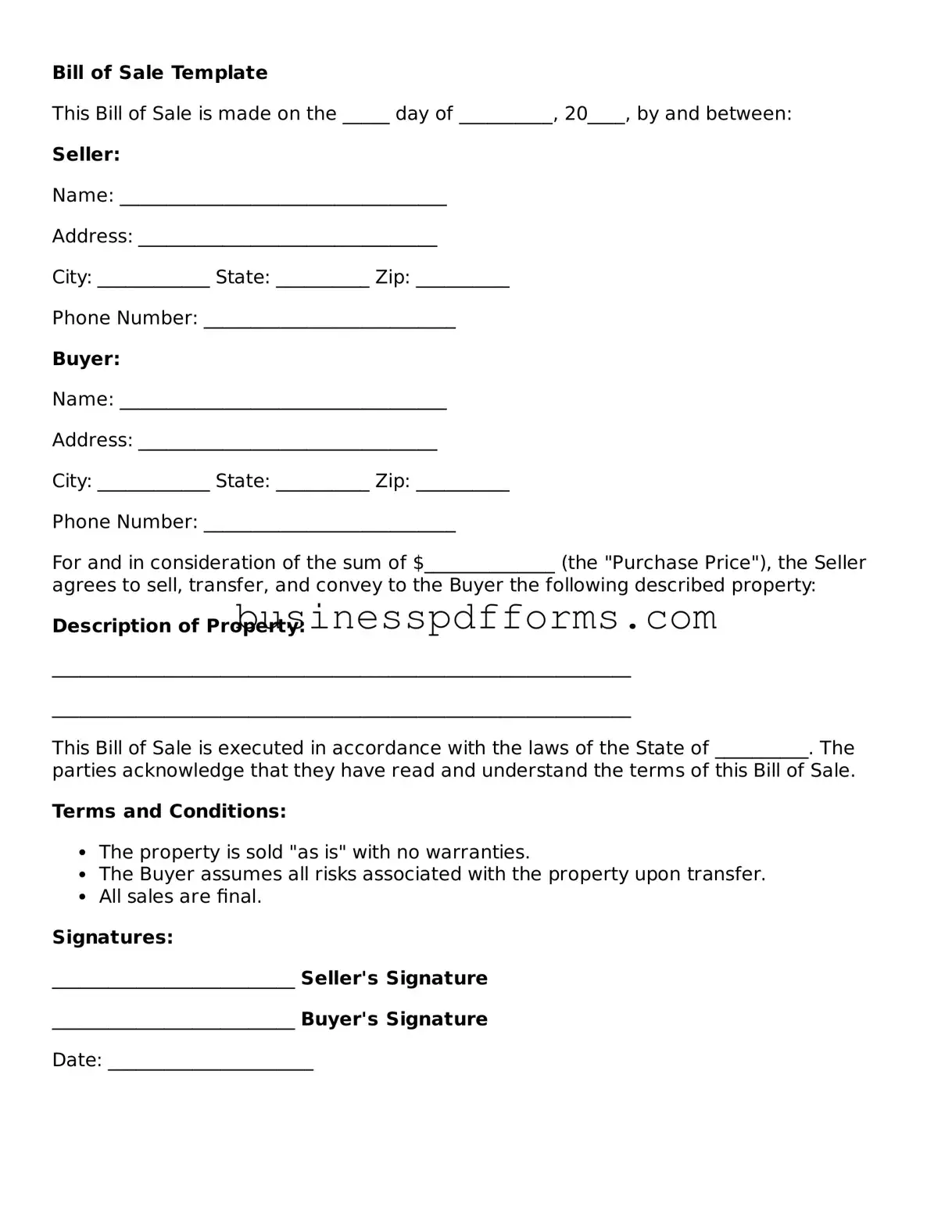 Attorney-Verified Bill of Sale Template