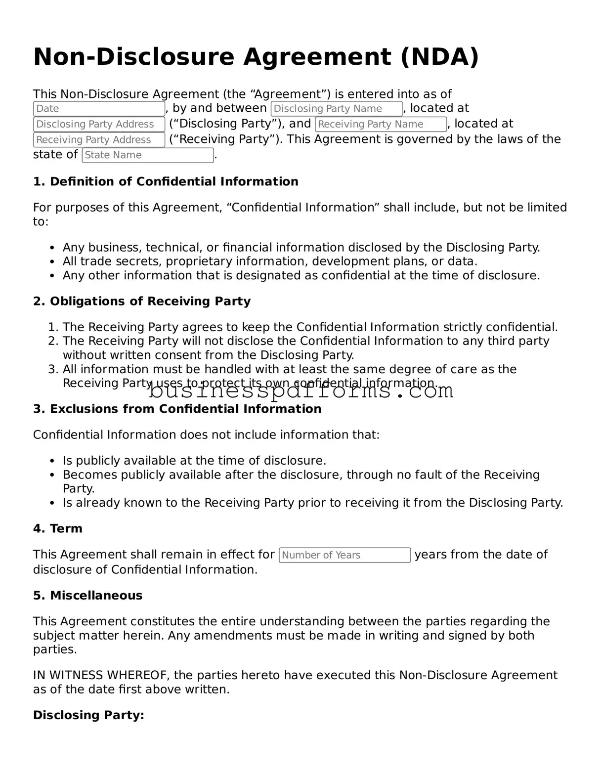 Attorney-Verified Non-disclosure Agreement Template