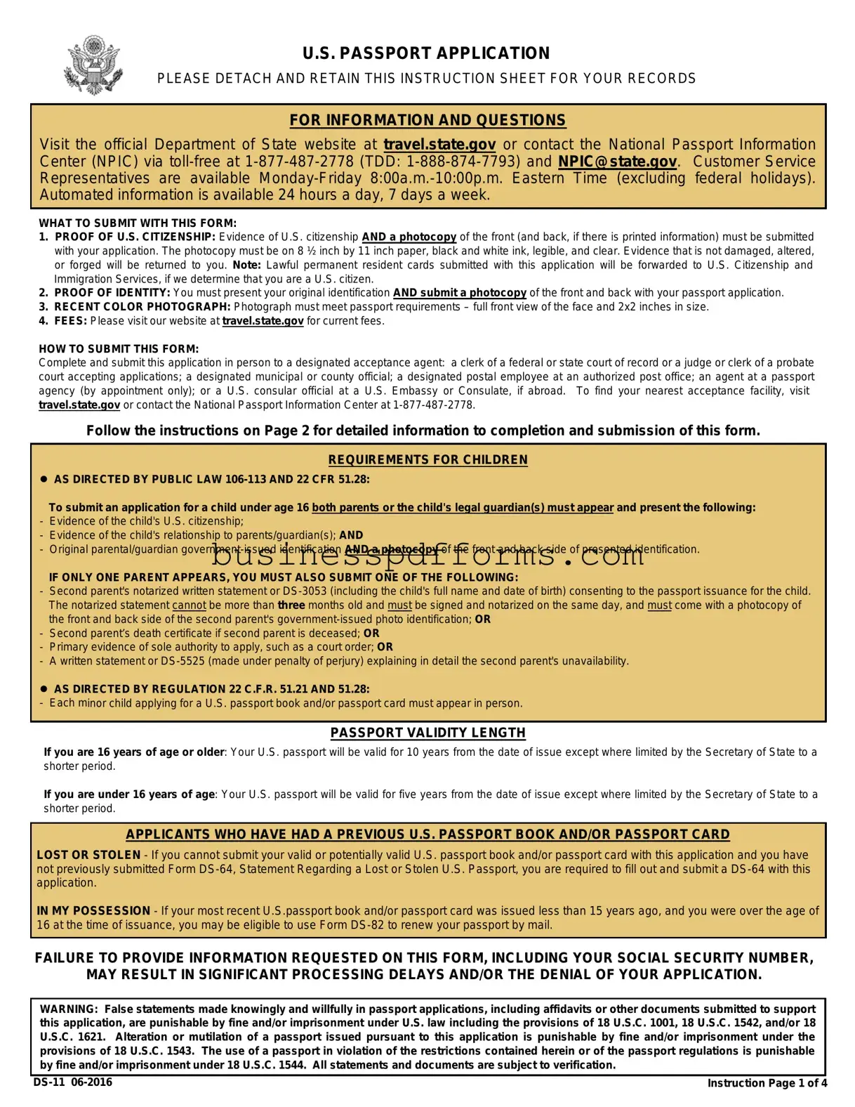 Fill in Your DS-11 U.S. Passport application Template