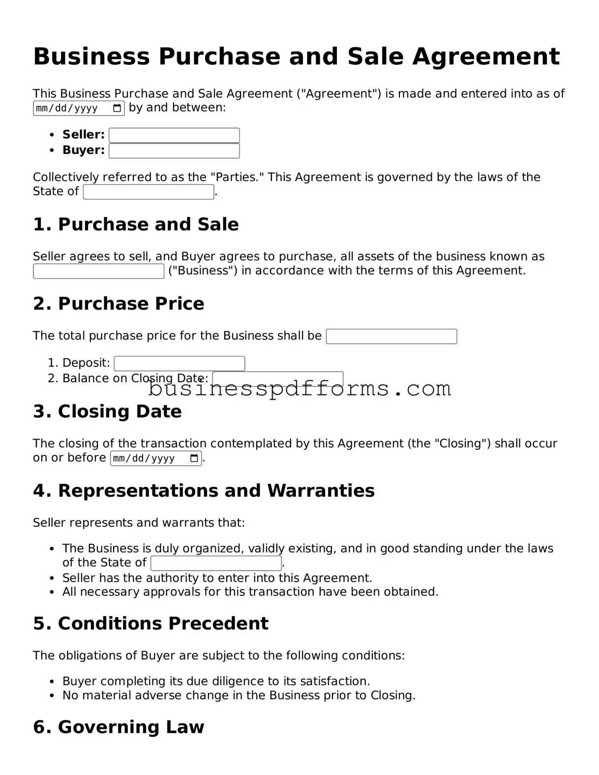 Attorney-Verified Business Purchase and Sale Agreement Template