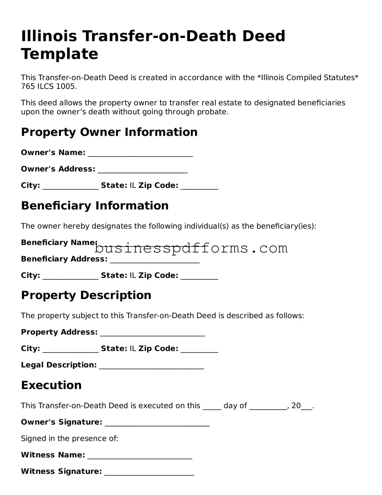 Free Illinois Transfer-on-Death Deed Template