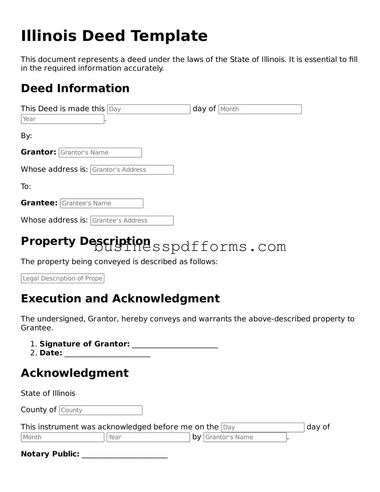 Free Illinois Deed Template
