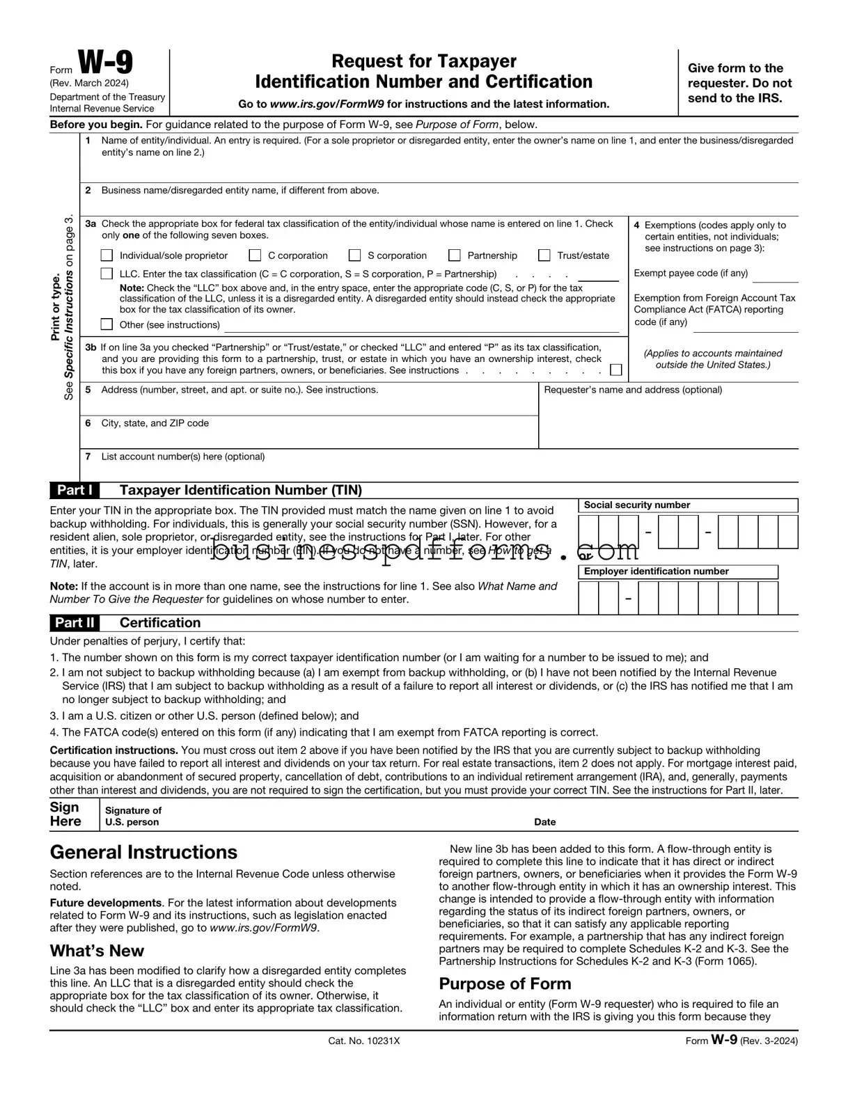 Fill in Your IRS W-9 Template
