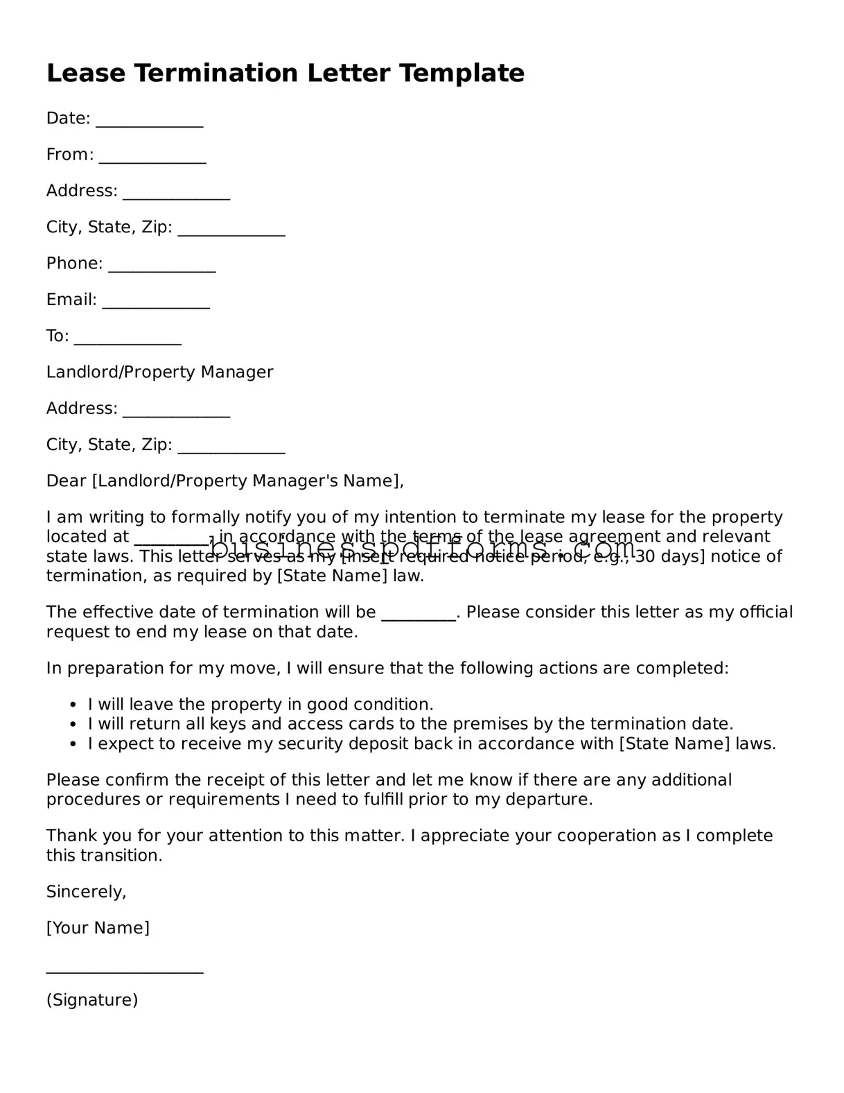 Attorney-Verified Lease Termination Letter Template