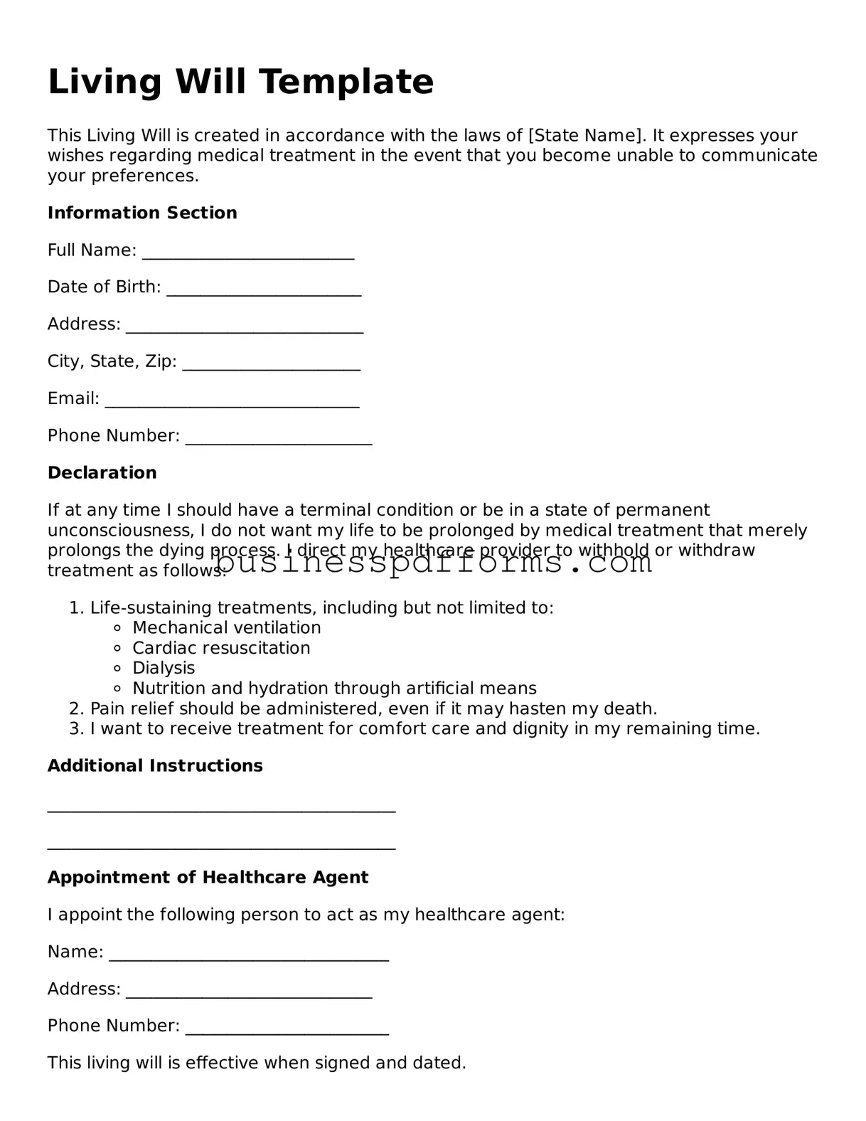 Attorney-Verified Living Will Template