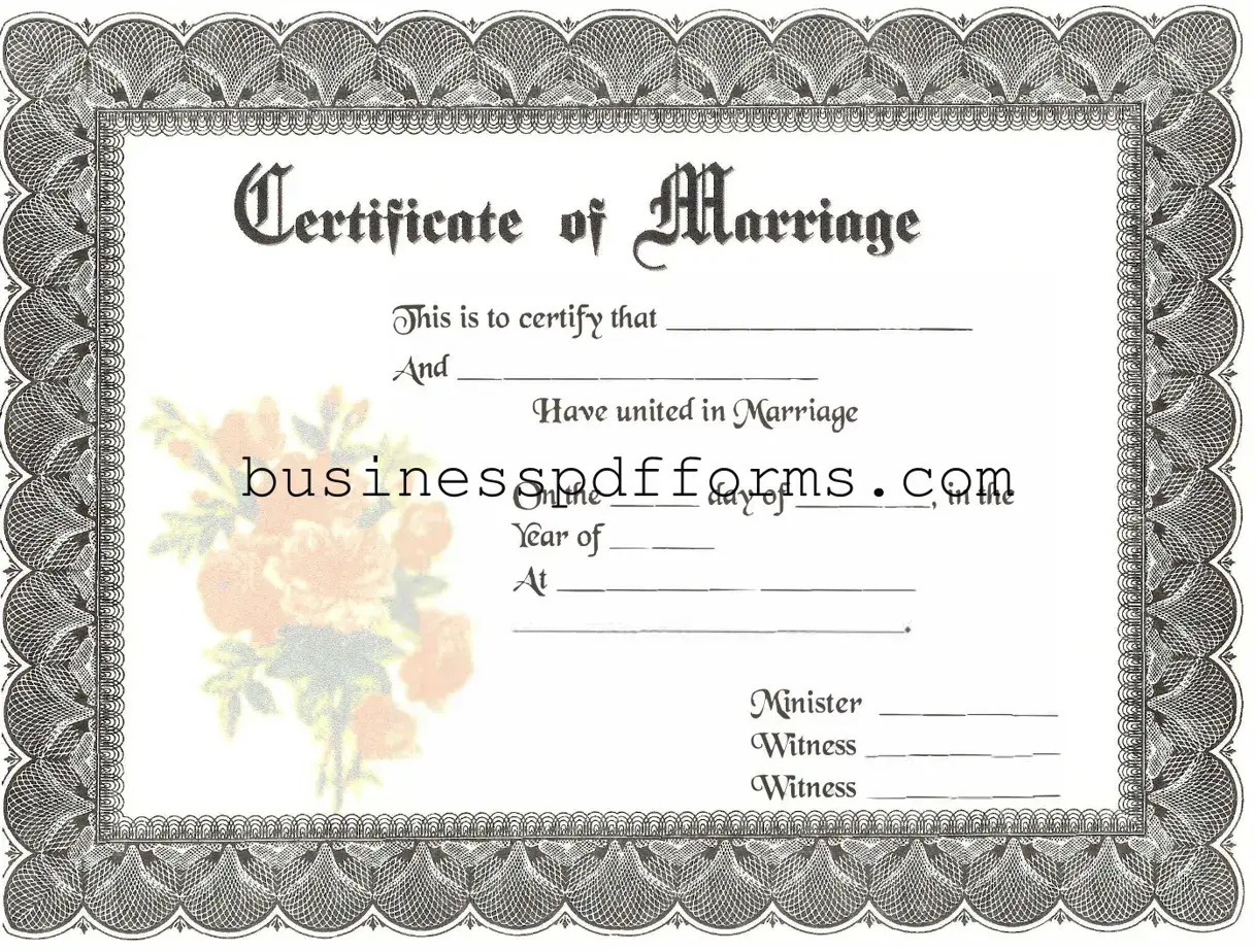 Fill in Your Marriage Certificate Template