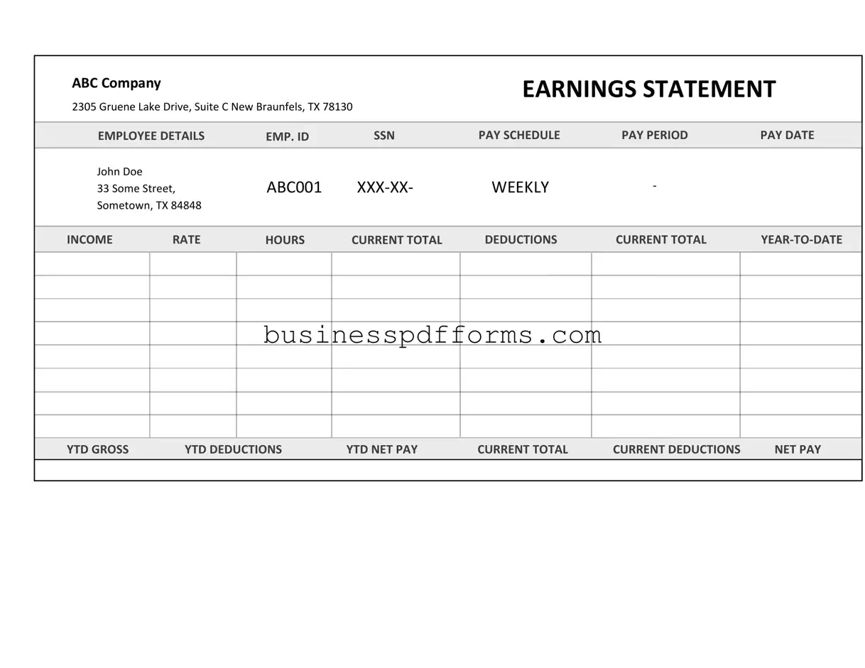 Fill in Your Independent Contractor Pay Stub Template