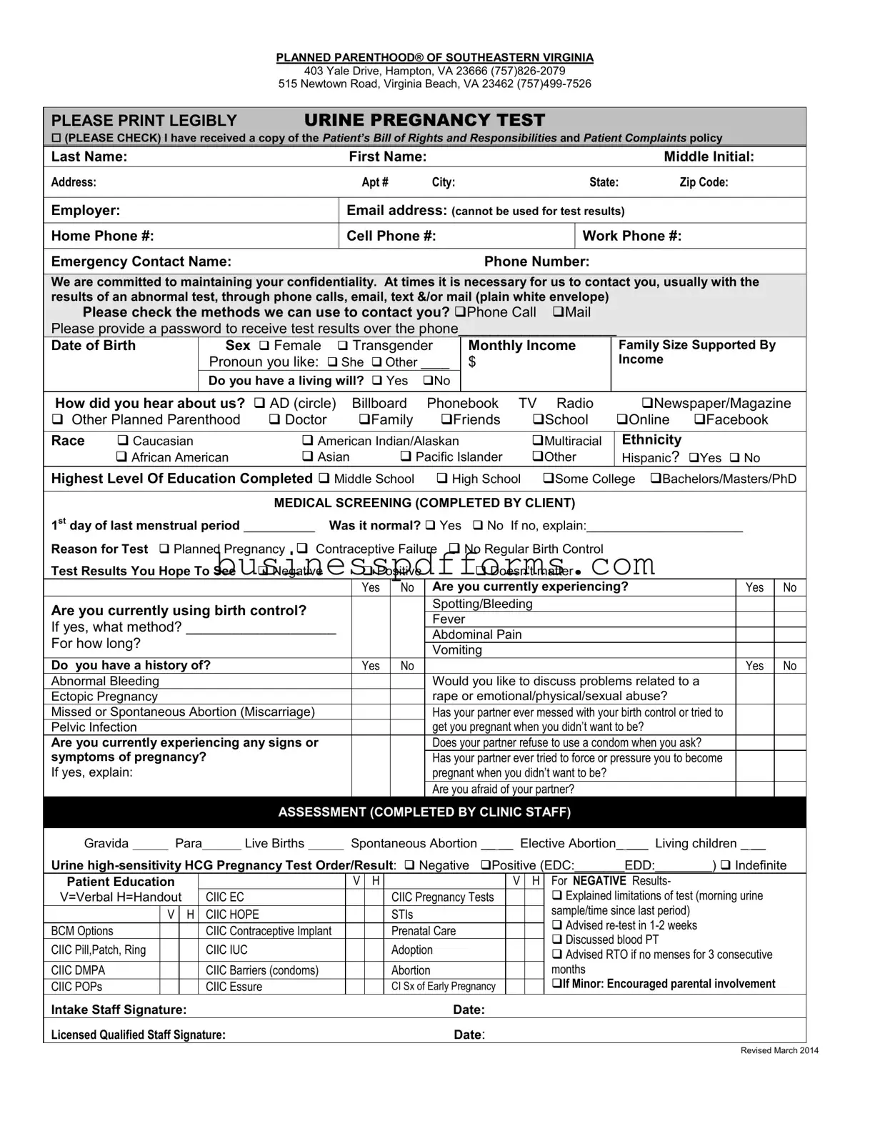 Fill in Your Planned Parenthood Proof Template