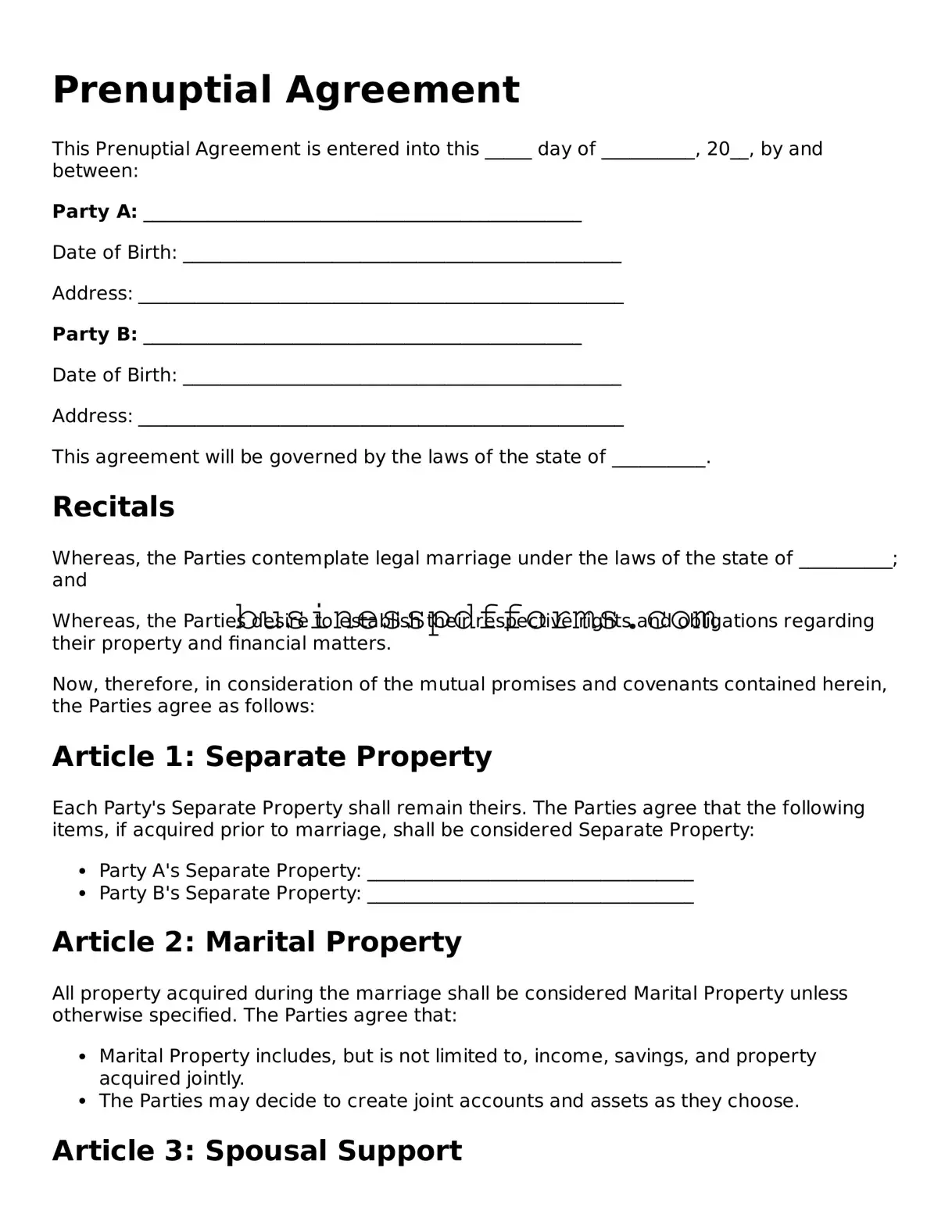 Attorney-Verified Prenuptial Agreement Template