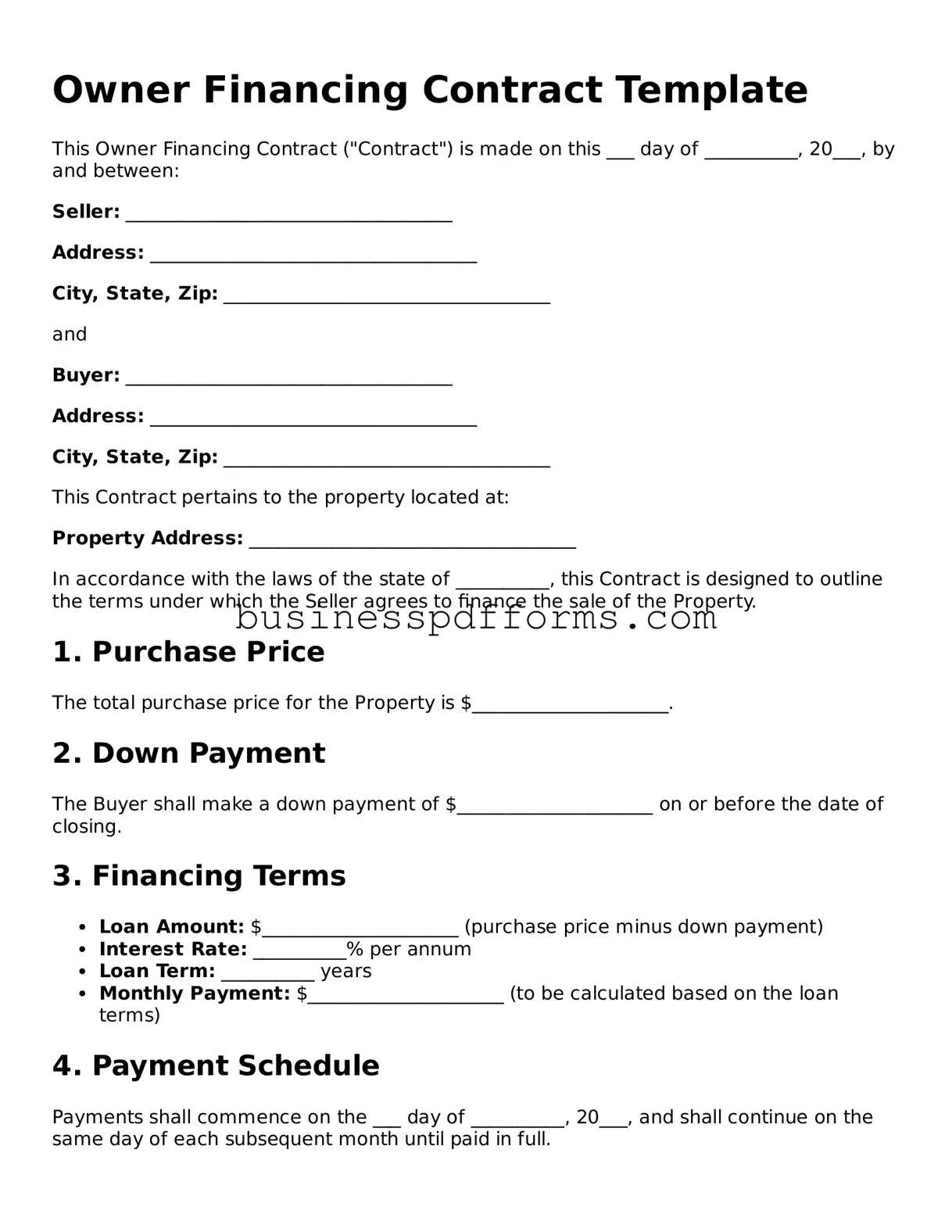 Attorney-Verified Owner Financing Contract Template
