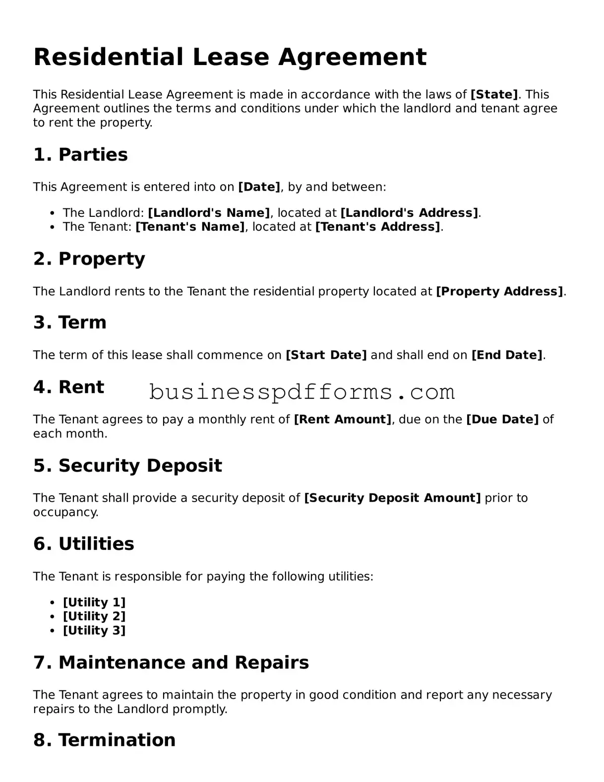 Attorney-Verified Residential Lease Agreement Template