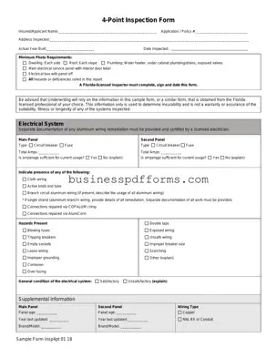 Fill in Your 4 Point Inspection Template