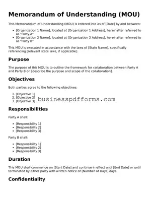 Attorney-Verified Memorandum of Understanding Template