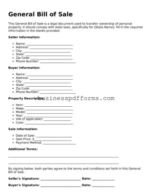 Attorney-Verified General Bill of Sale Template