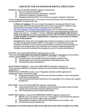 Fill in Your Dekalb County Water Application Template
