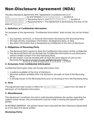 Attorney-Verified Non-disclosure Agreement Template