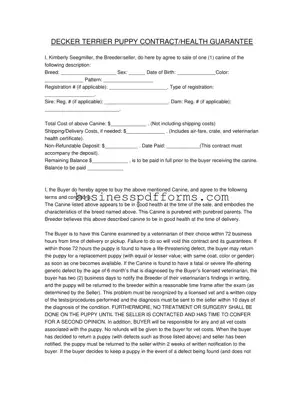 Fill in Your Health Guarantee Template