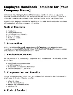 Attorney-Verified Employee Handbook Template