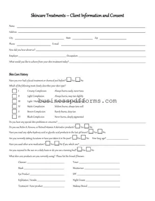 Fill in Your Facial Consent Template