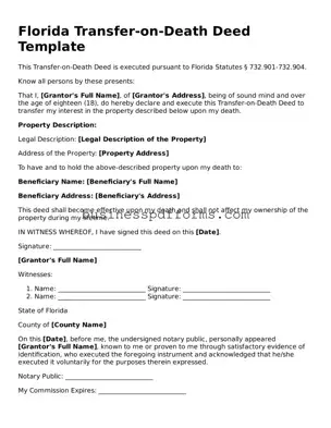Free Florida Transfer-on-Death Deed Template