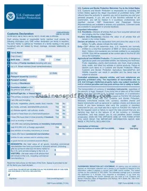 Fill in Your CBP 6059B Template
