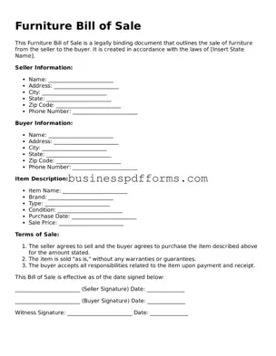 Attorney-Verified Furniture Bill of Sale Template