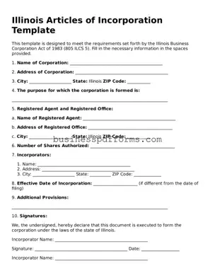 Free Illinois Articles of Incorporation Template