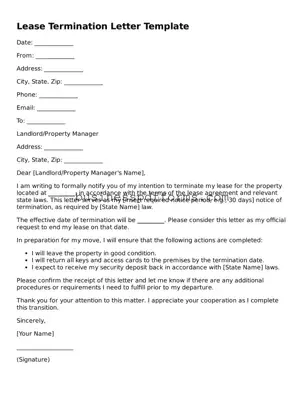 Attorney-Verified Lease Termination Letter Template
