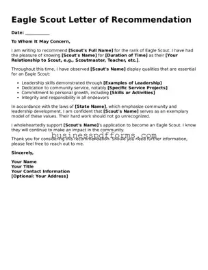 Attorney-Verified Eagle Scout Letter of Recommendation Template
