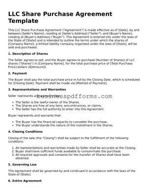Attorney-Verified LLC Share Purchase Agreement Template