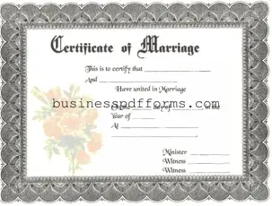 Fill in Your Marriage Certificate Template