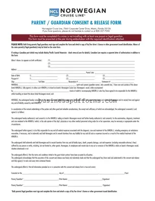 Fill in Your NCL Parental Consent Template
