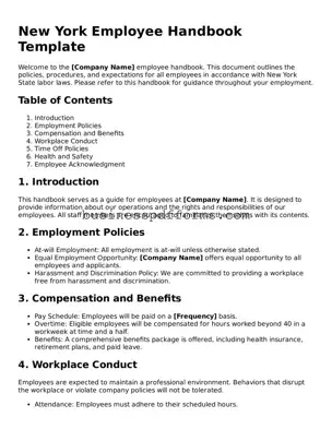 Free New York Employee Handbook Template