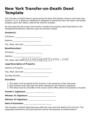 Free New York Transfer-on-Death Deed Template