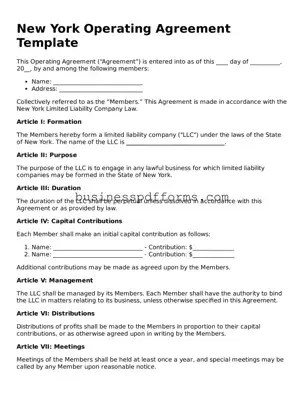 Free New York Operating Agreement Template