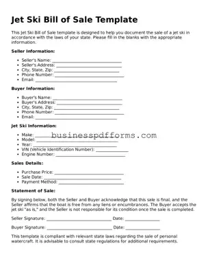 Attorney-Verified Jet Ski Bill of Sale Template