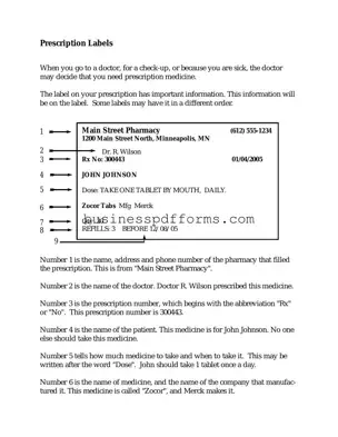 Fill in Your Prescription Label Template