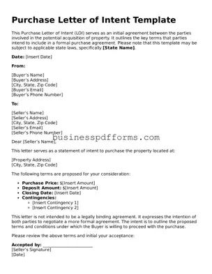 Attorney-Verified Purchase Letter of Intent Template