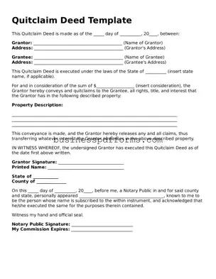 Attorney-Verified Quitclaim Deed Template
