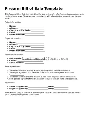 Attorney-Verified Firearm Bill of Sale Template