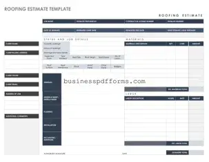 Fill in Your Roofing Estimate Template
