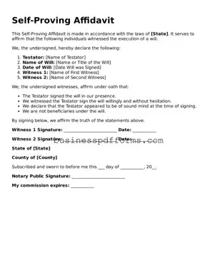 Attorney-Verified Self-Proving Affidavit Template