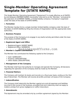 Attorney-Verified Single-Member Operating Agreement Template