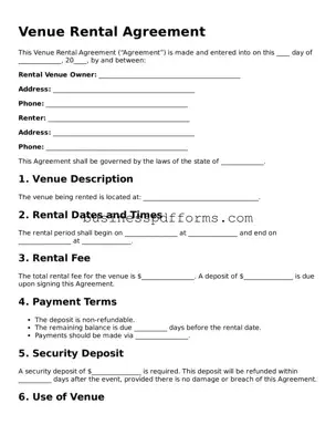 Attorney-Verified Venue Rental Agreement Template