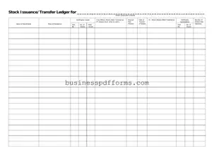 Fill in Your Stock Transfer Ledger Template