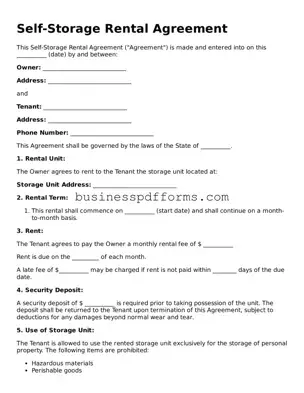 Attorney-Verified Self-Storage Rental Agreement Template
