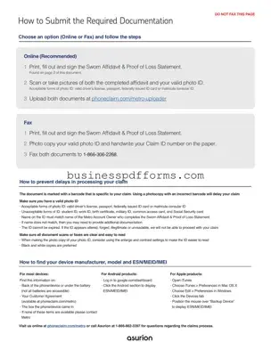 Fill in Your Asurion F-017-08 MEN Template